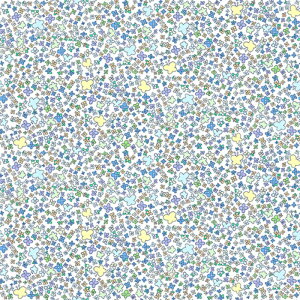 【nora. ノラ】23SU-ST1313-B(1F-03) 小花柄 蝶 ブルー ファンシー かわいい コットン100% シーチング【10cm単位販売】