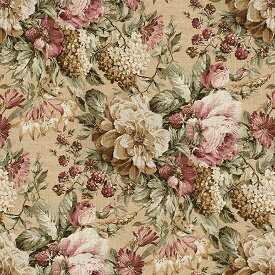 【nora. ノラ】21FA-CL1005(3D) 大花柄 大柄 ベージュ リアルタッチ クラシック おしゃれ コットン100％ シーチング 110cm幅【10cm単位販売】