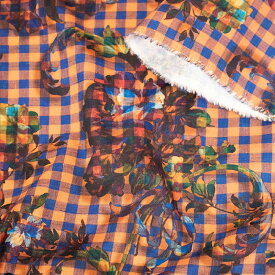 【くまみきセレクションP20倍】【nora. ノラ】21FA 25C-FR1015(3D) 生地通販 チェック 生地 布 花柄生地 シーチング生地 布地 大花柄 切り売り クラシック 花柄 大柄 おしゃれ 可愛い レトロ コットン100% シーチング 110cm幅【10cm単位販売】