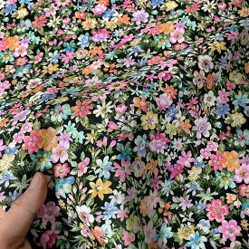 【nora. ノラ】22SP-FR1059-A(3D) 小花柄 ボタニカル柄 手描き風 おしゃれ コットン100% シーチング 110cm幅【10cm単位販売】