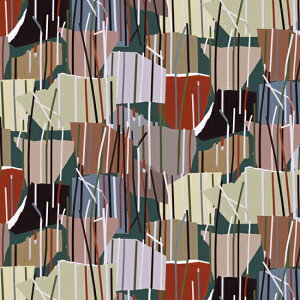 【nora. ノラ】22SU-ST1137-OX(1F-11) 幾何学模様 ストライプ柄 建物 スタイリッシュ コットン100% オックス生地 オックスフォード生地 110cm幅【10cm単位販売】