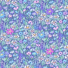 【nora. ノラ】22WI-FR1165-G-A(3D) ラベンダー ブルー 小花柄 マーガレット フェミニン かわいい コットン100% ダブルガーゼ生地 110cm幅【10cm単位販売】