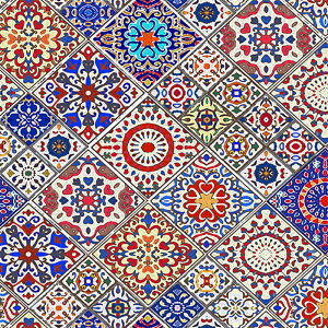 【nora. ノラ】23FA-CL1081(1F-08) 花柄 ダマスク柄 タイル柄 タイル風 おしゃれ コットン100% シーチング 110cm幅【10cm単位販売】