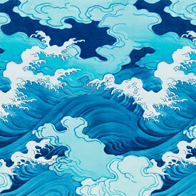 【nora. ノラ】23FA-KM1041-C(3D) 和柄 海柄 モダン ブルー コットン100%【10cm単位販売】