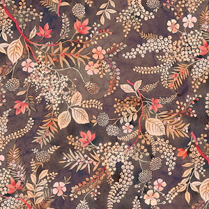 【nora. ノラ】24SU-FR1228-BR-C(ブロード)(3E-03) ブラウン 花柄 ボタニカル 南国 アロハシャツ 水彩風 デジタル コットン100% 【10cm単位販売】