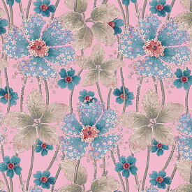 【nora. ノラ】24SU-FR1288-OX(オックス)(3D) ピンク系 花柄 水彩風 大判 デジタル コットン100% 【10cm単位販売】