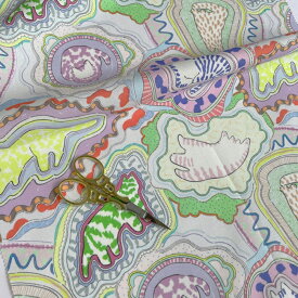 【nora. ノラ】24WI-ST1331 (3D) ねこ柄 動物柄 ユニーク 抽象的 コットン100% シーチング 110cm幅【10cm単位販売】