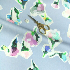 【nora. ノラ】25SU-FR1360-OX(3A-0) 絵画タッチ 花柄 春 おしゃれ 大柄 大きめ柄 コットン100% オックス生地 オックスフォード生地 110cm幅【10cm単位販売】