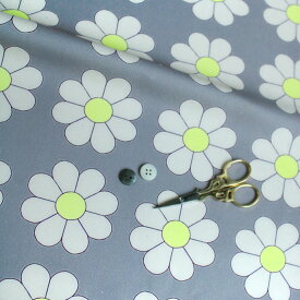 【nora. ノラ】25SU-FR1367-OX(3D) フラワー 花柄 幾何花柄 デイジー かわいい 大柄 大きめ柄 コットン100% オックス生地 オックスフォード生地 110cm幅【10cm単位販売】