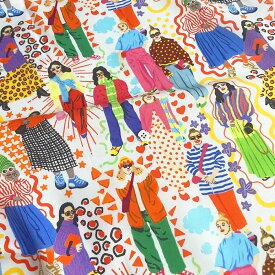 【nora. ノラ】25WI-ST1575(3D) 人物 ルック ファッション スタイリッシュ コーデ おしゃれ ユニーク コットン100% シーチング 110cm幅【10cm単位販売】