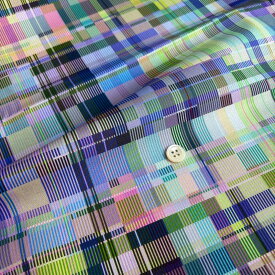 【nora. ノラ】22SP 26SP-CL1038(3D) チェック マルチカラー スタイリッシュ コットン100% シーチング 生地 布 服地 シーチング生地 布チェック柄 おしゃれ 布地 切り売り 生地通販 洋裁 チェック柄 着物 衣装 チェック布 デジタルプリント生地 110cm幅 【10cm単位販売】