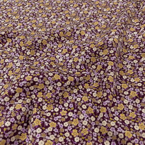 【AOHIGE アオヒゲ】咲き渡る小花 24A-SM-272-BR(3C-03) 小花柄 和風 かわいい 総柄 コットン100% ブロード 120cm幅【10cm単位販売】