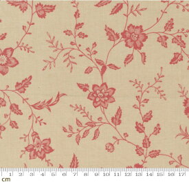 【French General】Rouenneries Trois-13962-17(3B-08) 花柄 アンティーク柄 フレンチジェネラル ベージュ シーチング 110cm幅 コットン100%【10cm単位販売】