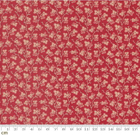 【French General】Rouenneries Trois-13966-14(3B-08) 小花柄 アンティーク柄 フレンチジェネラル レッド シーチング 110cm幅 コットン100%【10cm単位販売】
