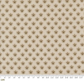 【Moda モダ】Sacre Bleu-13977-12(3A-06) アイボリー ベージュ 幾何花柄 エンブレム柄 アンティーク風 フレンチジェネラル コットン100％ シーチング 110cm幅【10cm単位販売】