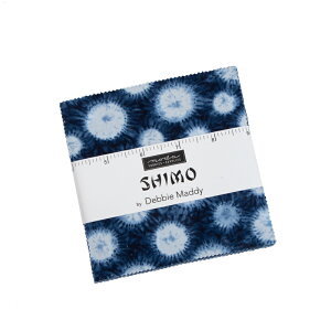 【Moda モダ】Shimo-48050PP(42枚) 約12.7cm×12.7cm ホワイト系 グレー系 和柄 ブルー系 ネイビー ドット柄 プレカット カットクロス コットン100% シーチング