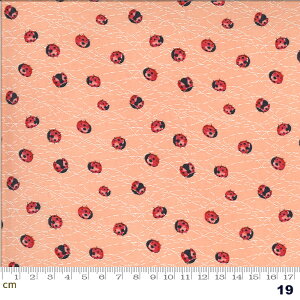 【Moda モダ】Solana-48684-19(2D-01) ピンク系 レッド系 テントウムシ 昆虫柄 コットン100% シーチング 110cm幅【10cm単位販売】