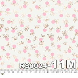 【Moda モダ】Stay Gold-RS0024-11M(メタリック加工)(2E-04) ホワイト系 ピンク系 blossom フルーツ柄 植物柄 Ruby Star(ルビースター) コットン100％ シーチング【10cm単位販売】