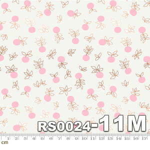 【Moda モダ】Stay Gold-RS0024-11M(メタリック加工)(2E-04) ホワイト系 ピンク系 blossom フルーツ柄 植物柄 Ruby Star(ルビースター) コットン100% シーチング【10cm単位販売】