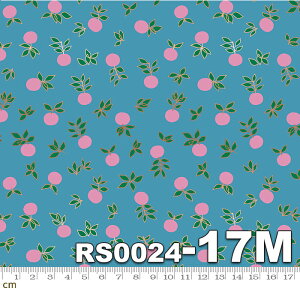 【Moda モダ】Stay Gold-RS0024-17M(メタリック加工)(2E-04) ブルー系 ピンク系 blossom フルーツ柄 植物柄 Ruby Star(ルビースター) コットン100% シーチング【10cm単位販売】
