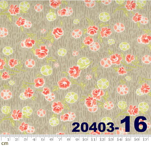 【Moda モダ】Strawberries & Rhubarb-20403-16(2E-05) 小花柄 グレ−ジュ薔薇 春 可愛い コットン100% シーチング【10cm単位販売】