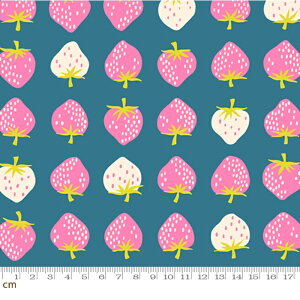 【Moda モダ】【Ruby Star】Strawberry-RS3084-22(3B-09) moda 小粒 いちご柄 レッド ブルー ホワイト ストロベリー フルーツ柄 シーチング 110cm幅【10cm単位販売】
