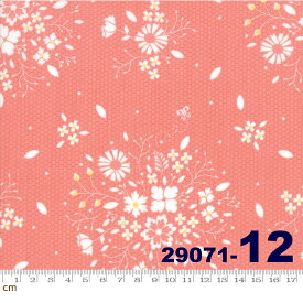【Moda モダ】Sugarcreek-29071-12(2D-03)花柄 ピンク系 ホワイト系 コットン100％ シーチング 110cm幅【10cm単位販売】