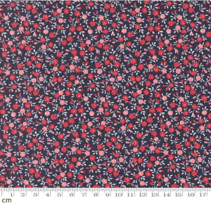【Moda モダ】Summertime-55321-20(3A-02) 小花柄 薔薇 バラ ネイビー コットン100% シーチング 110cm幅【10cm単位販売】
