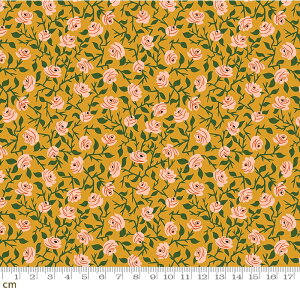 【Moda モダ】Tiny Frights-RS5119-12(2E-08) イエロー系 小花柄 薔薇 バラ ハロウィン ルビースター コットン100% シーチング【10cm単位販売】