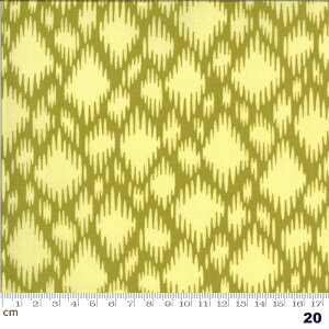 【Moda モダ】Winkipop-18194-20(2D-01) イエロー系 グリーン系 緑 記号柄 幾何学模様 コットン100% シーチング 【10cm単位販売】