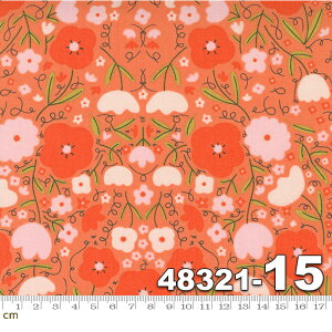 【Moda モダ】Words To Live By-48321-15(2E-03) 花柄 ピンク系 レッド系 赤 オレンジ系 コットン100% シーチング【10cm単位販売】