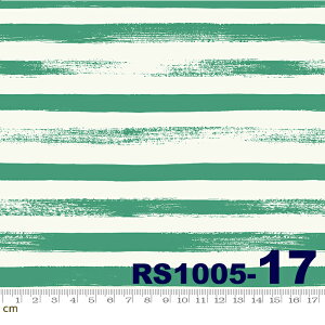 【ruby star】Zip!-RS1005-17(2D-05) グリーン系 ホワイト系 ストライプ ルビースター コットン100% シーチング 110cm幅【10cm単位販売】