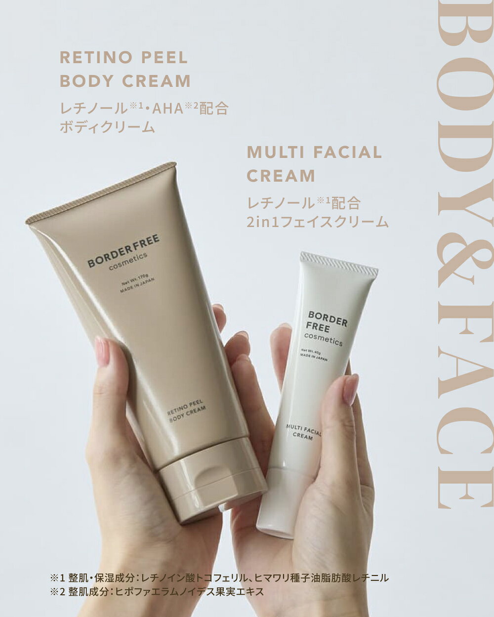 レチノピールボディクリームマルチフェイシャルクリームBODY×FACE