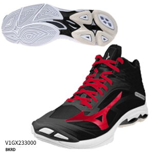 �y�~�Y�m�zWAVE LIGHTNING MID WIDE �A�x�X�|�[�c�ʒ��J���[ �o���[�{�[���V���[�Y/�I���W�i��/�E�F�[�u���C�g�j���O/VOLLEYBALL/�o���[�V���[�Y/MIZUNO(V1GX233000) BKRD