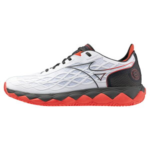 【ミズノ】ウエーブエンフォース ツアー OC クレー/砂入り人工芝コート/テニスシューズ/MIZUNO (61GB2302) 62 ホワイト×ダークグレー×レッド