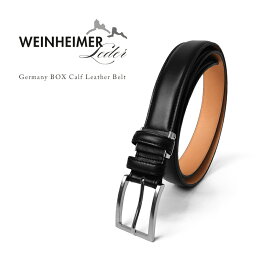 WEINHEIMER Germany BOX Calf Leather Beltベルト メンズ レザー 牛革 ブランド フォーマル デザイン