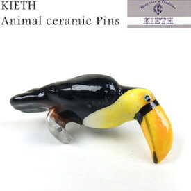 KIETH アニマル セラミック ピンズ TCN トゥッカーノ KEA1963 ラペルピン　アニマル　セラミック 動物　鳥　トゥッカーノ　黒　ブラック　オレンジ　黄色　イエロー