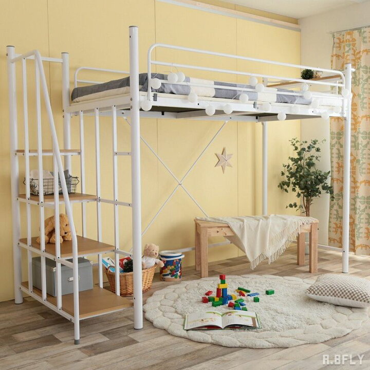 楽天市場】【最大6,000円クーポン配布中】【ロフトベッド】ベッド 階段 