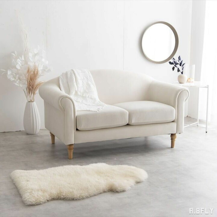 楽天市場】2人掛けソファ ベロアソファー sofa ベロア 木脚 ロクロ脚 