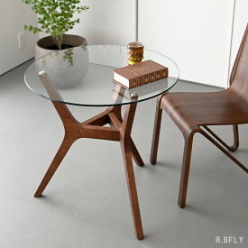 カフェテーブル 円形 70cm 2人用 おしゃれ 北欧 ガラステーブル 丸型 リビングテーブル 小さめ 丸 2人 丸テーブル カフェ風 可愛い 三本足 一人暮らし ワンルーム 省スペース テーブル 円 ブラウン ウォールナット 無垢 天然木 透明 クリア デスク ダイニングテーブル
