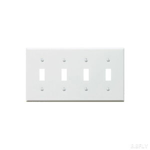 4口スイッチプレート 4口スイッチ プレート スチール ホワイト 白 海外 アメリカン 照明器具 レトロ インダストリアル モダン シンプル DIY 壁スイッチ 洗面所 新築 おしゃれ 施主支給 リノベ
