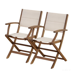 【2脚セット】ガーデンフォールディング チェアー 肘付き 天然木 アカシア マリン 折りたたみ式 椅子 イス 庭 ベランダ テラス 野外 屋外 キャンプ レジャー アウトドア カフェ ファミリー