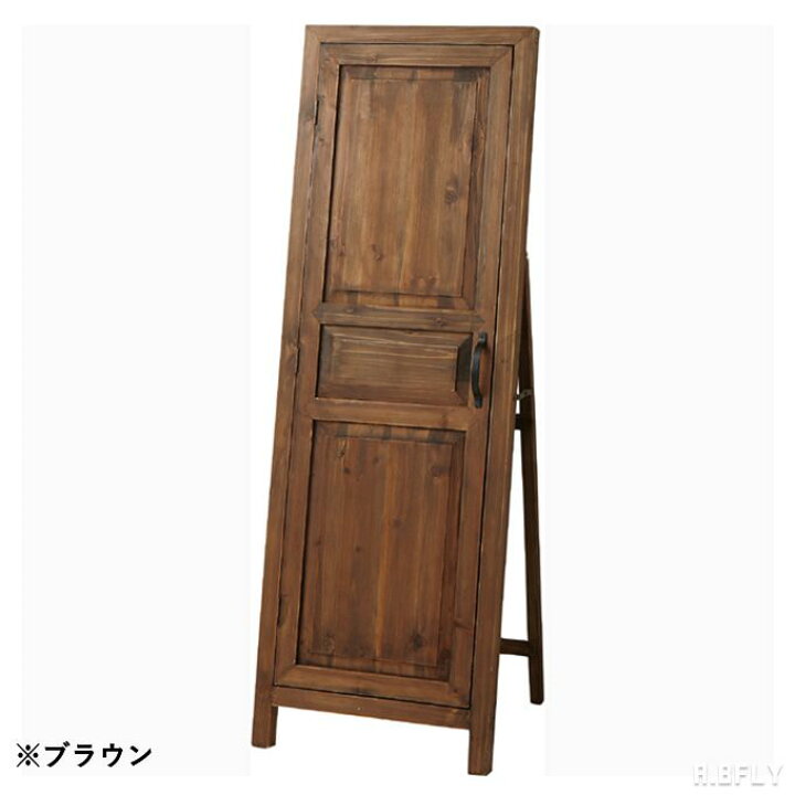 楽天市場】鏡 ミラー スタンドミラー 扉付き 扉 天然木 ドア 姿見 