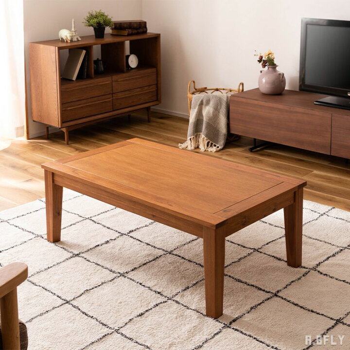 楽天市場】こたつテーブル 幅105cm 天然木 リビングテーブル 長方形  