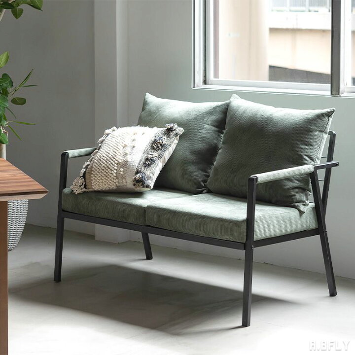 楽天市場】2Pソファ コーデュロイ 2人掛けソファー グレー  