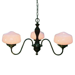 シャンデリア アンティーク 照明 ライト 天井 間接照明 クラシカル スポットライト レトロ ショップ リビング 寝室 玄関 アクセント ガラスシェード 3灯 真鍮 ゴージャス 豪華 ゴールド 木製