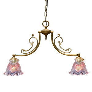 シャンデリア アンティーク 照明 ライト 天井 間接照明 クラシカル スポットライト レトロ ショップ リビング 寝室 玄関 アクセント ガラス 2灯 ゴージャス 豪華 シーリングランプ ゴールド