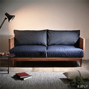 【174cm幅】2人掛けソファ リジッドデニム ソファ sofa デニムソファ ゆったり デニム生地 生デニム インダストリアル 男前インテリア 西海岸テイスト 幅広 リラックス カッコいい 木製フレー