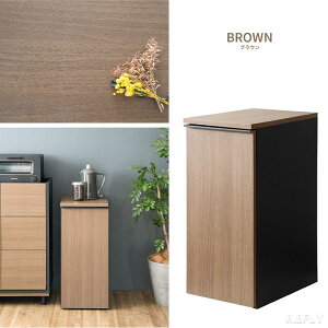 ゴミ箱 ダストボックス ごみ箱 キッチンペール 木目デザイン キャスター付き スタイリッシュ 木製 45L 大容量 ブラウン ホワイト ナチュラル スリムデザイン 隙間収納 お洒落 ミッドセンチュ