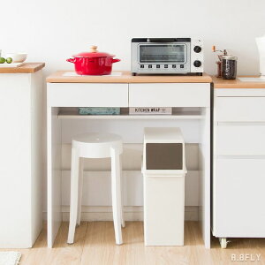 キッチンカウンター ホワイト ナチュラル 可愛い タイル 収納 引き出し 棚 耐熱タイル ナチュラルカントリー 作業テーブル コンセント付き キッチン雑貨 カラトリー ストック ごみ箱収納 清